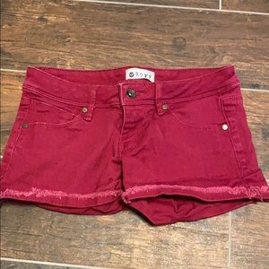 Maroon Roxy Jean Shorts